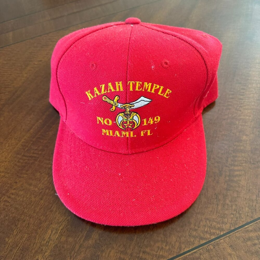 vintage KAZAH TEMPLE NO 149 Miami FL Fitted‎ hat SHRINERS masonic~masons 7 5/8th